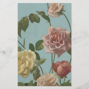 Vintage Tea Rose and Blush Roses Stationery