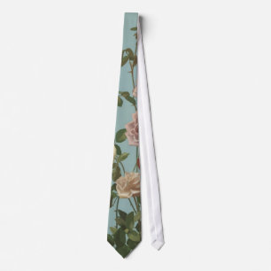 Vintage Tea Rose and Blush Roses Tie