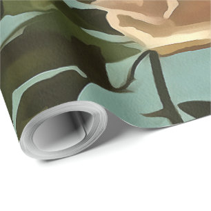 Vintage Tea Rose and Blush Roses Wrapping Paper