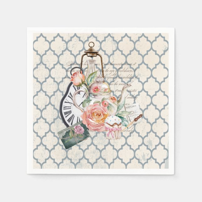 Vintage Tea Time Napkin (Front)