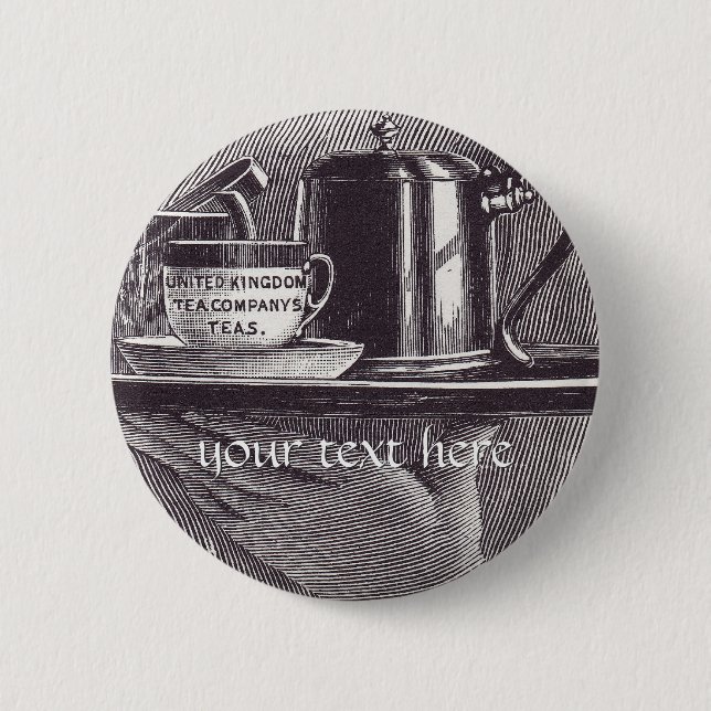 Vintage Tea Tray 6 Cm Round Badge (Front)
