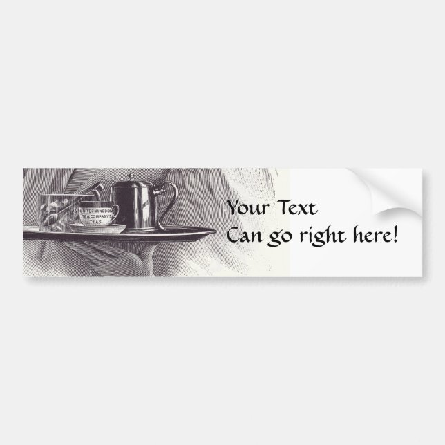 Vintage Tea Tray Bumper Sticker (Front)