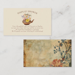 Vintage Tea Watercolor Floral Display Shower Enclosure Card