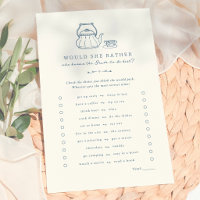 Vintage Tea Would She Rather Bridal Shower Game