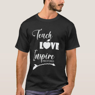 Vintage Teach Love Inspire Red For Ed Teacher Gift T-Shirt