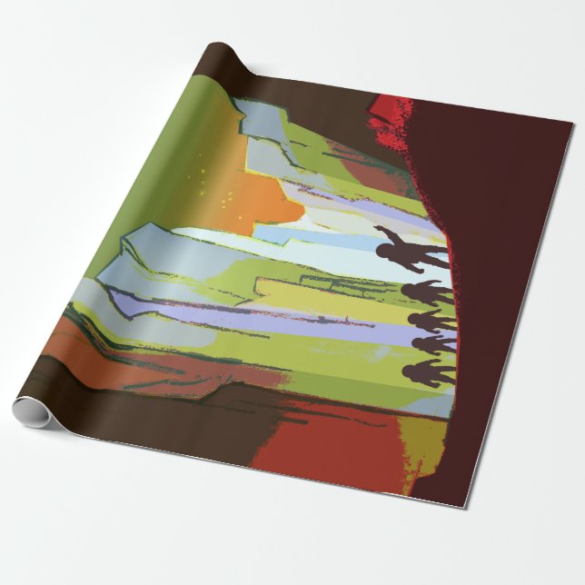 Vintage Teach on Mars Recruitment Wrapping Paper (Unrolled)