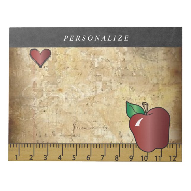 Vintage Teacher Design | DIY Text Notepad (Front)