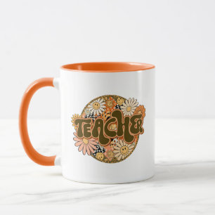 Vintage "Teacher" with Smiling Daisies Mug
