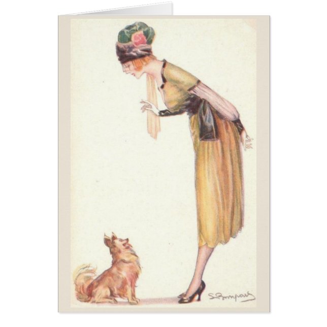 Vintage - Teaching a Dog to Sit, (Front)