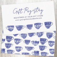 Vintage Teacup Blue Bridal Shower Gift Registry
