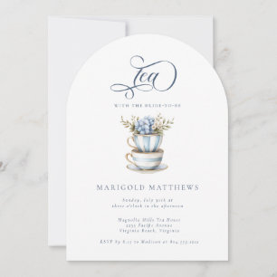 Vintage Teacup Floral Granmillenial Tea Party  Invitation
