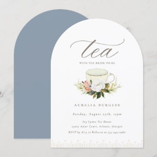 Vintage Teacup Floral Tea Party Invitation