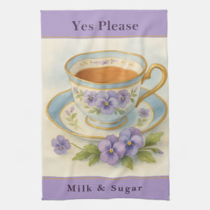 Vintage Teacup Kitchen High Tea Gift for Nanna Towel