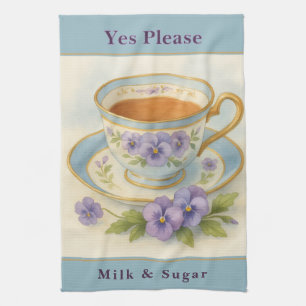Vintage Teacup Kitchen   High Tea Gift for Nanna Towel