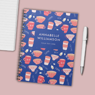 Vintage Teacup Peach Pattern Notebook
