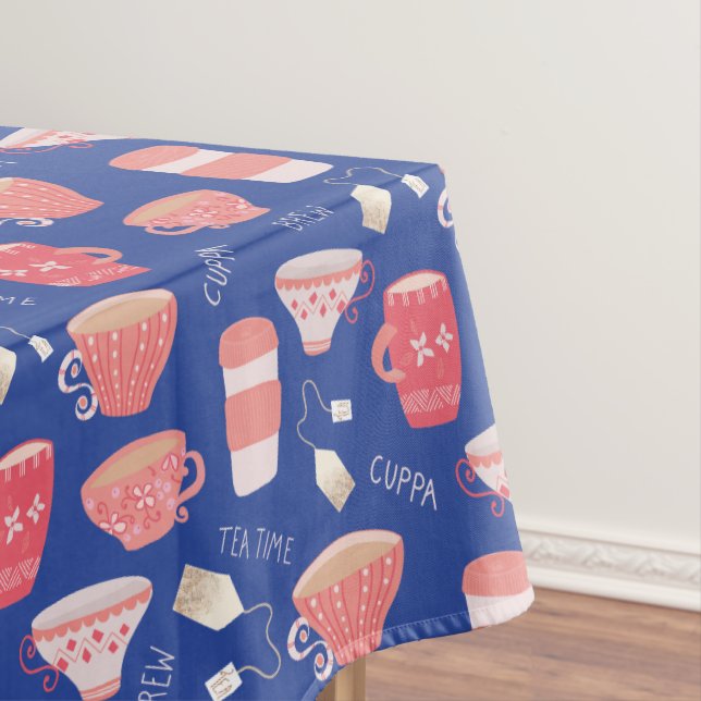 Vintage Teacup Tea Pot pattern Tablecloth (In Situ)