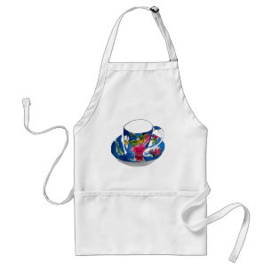 Vintage Teacups original watercolour illustration Standard Apron