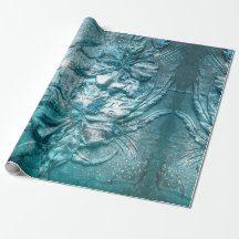 Vintage Teal Floral Motif Pattern Glitter Sparkle