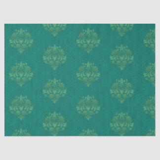 Vintage Teal Gold Damask Gift Decoupage Craft Tissue Paper