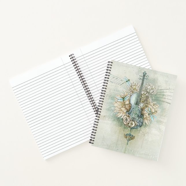 Vintage Teal music theme Notebook (Inside)