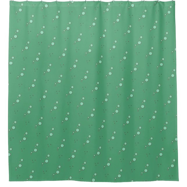 Vintage Teal Nautical Bubbles Shower Curtain (Front)