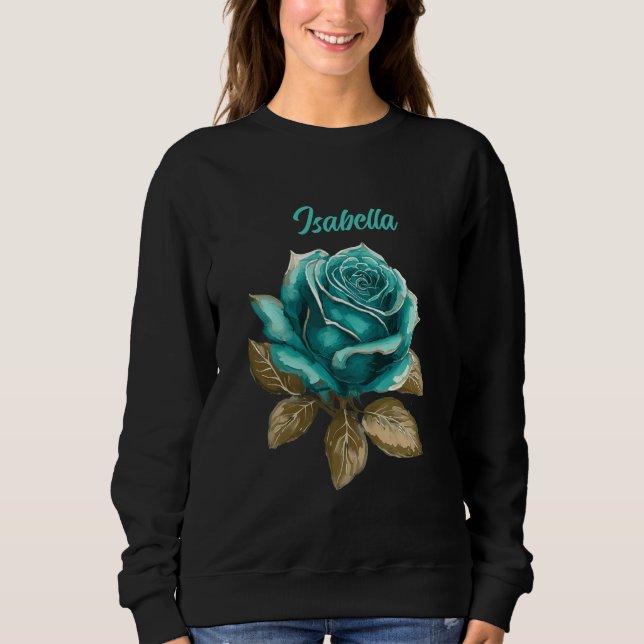 Vintage Teal Rose Sweatshirt (Front)