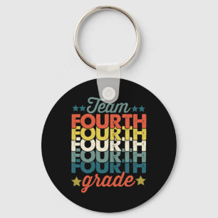 Vintage Team 4th Fourth Grade Byck To School Teach Key Ring