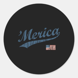 Vintage Team merica 4th Of July Patriotic Classic Round Sticker