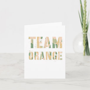Vintage Team Orange Camo Summer Camp War Game Colo Card