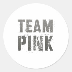 Vintage Team Pink Summer Camp War Game Sports Colo Classic Round Sticker