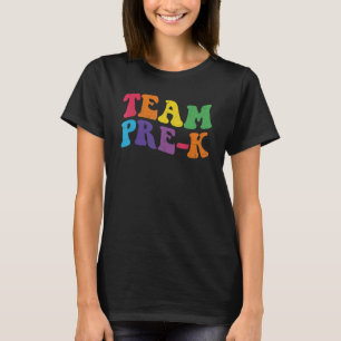 Vintage Team Pre K Preschool Teacher Student Back T-Shirt