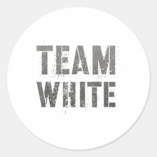 Vintage Team White Summer Camp War Game Sports Col Classic Round Sticker