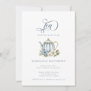 Vintage Teapot Floral Granmillenial Tea Party Invitation