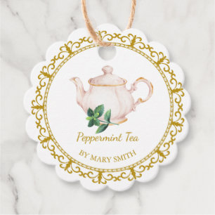 Vintage Teapot Homemade Peppermint Tea Hang Tag