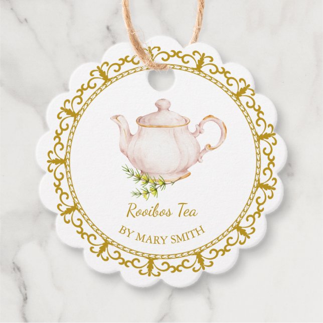 Vintage Teapot Homemade Rooibos Tea Hang Tag (Front)