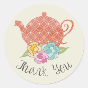 Vintage Teapot Thank You Stickers