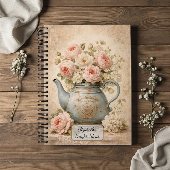 Vintage Teapot with Roses Notebook (Creator Uploaded)