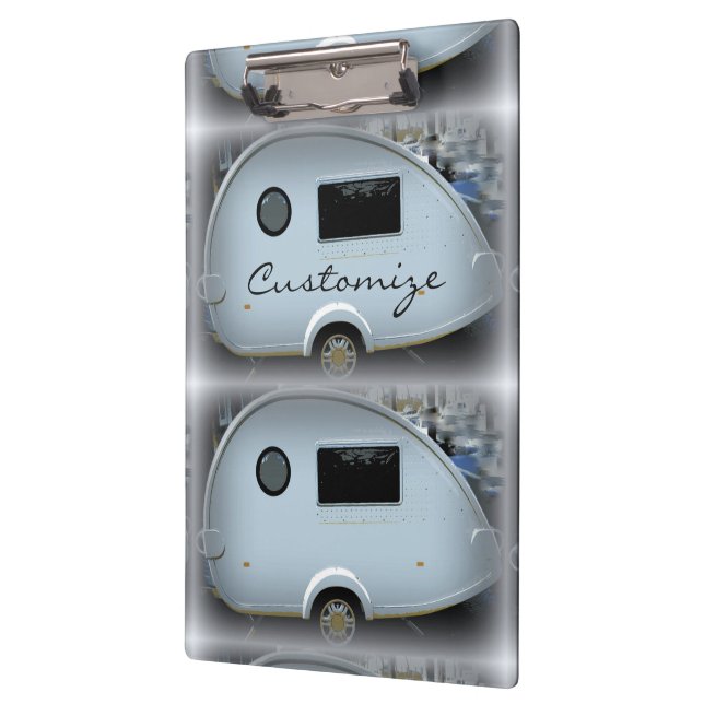 Vintage teardrop trailer caravan Thunder_Cove Clipboard (Left)