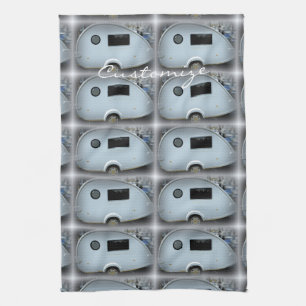 Vintage teardrop trailer caravan Thunder_Cove Tea Towel