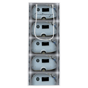 Vintage teardrop trailer caravan Thunder_Cove Wine Gift Bag