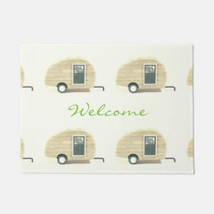 Vintage teardrop trailer gypsy caravan doormat