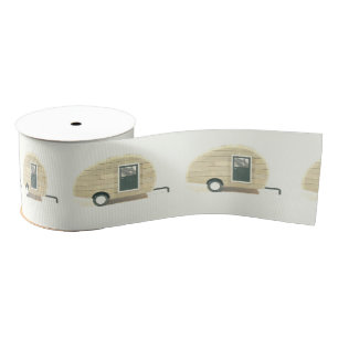 Vintage teardrop trailer gypsy caravan grosgrain ribbon