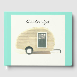 Vintage teardrop trailer gypsy caravan guest book