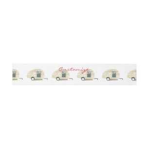 Vintage teardrop trailer gypsy caravan invitation belly band