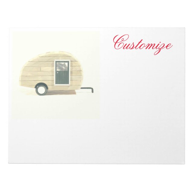 Vintage teardrop trailer gypsy caravan notepad (Front)