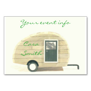 Vintage teardrop trailer  gypsy caravan table number