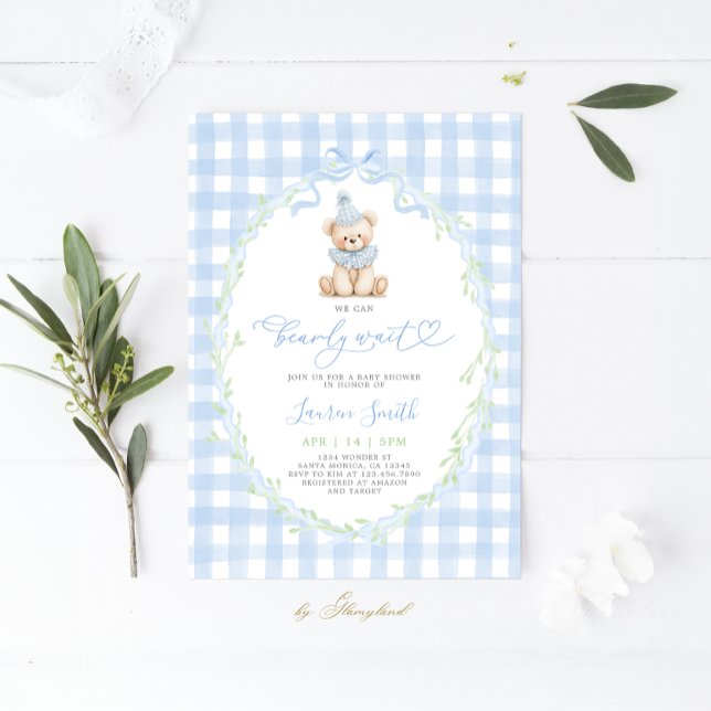 Vintage Teddy Bear Baby Shower Boy Invitation (Creator Uploaded)