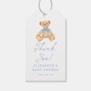 Vintage Teddy Bear Baby Shower Thank You Gift Tags