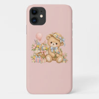 Vintage Teddy Bear Celebration with Wildflowers