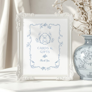 Vintage Teddy bear Chinoiserie Cards and gifts Poster